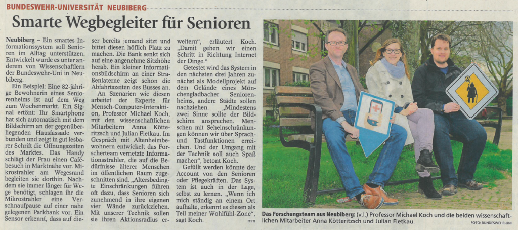 „Smarte Wegbegleiter für Senioren“ – Mitteilung über UrbanLife+ im Münchner Merkur