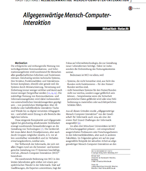 Zeitschriftenbeitrag im Informatik Spektrum