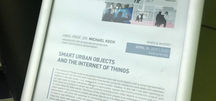 Vortrag zu Smart Urban Objects and the Internet of Things